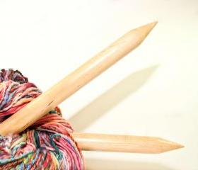 US Size 50 Wood Jumbo Knitting Needles 14 Inch Single Point Knitters Pride - Basix